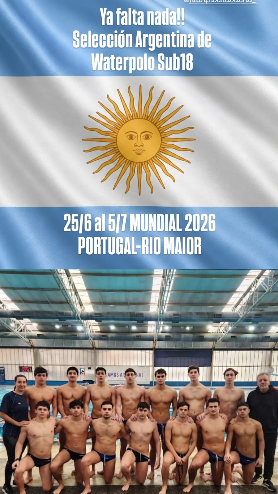 La Selecci&oacute;n Argentina Sub-18 de Waterpolo lista para viajar al Mundial
